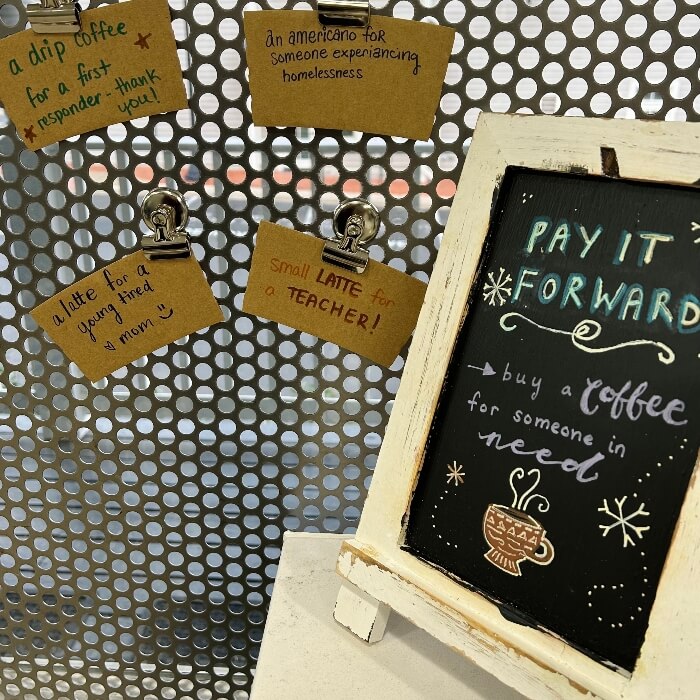 “Giving Board” at SimplyBe Coffee… Pay It Forward, Bless Someone You Don’t Know